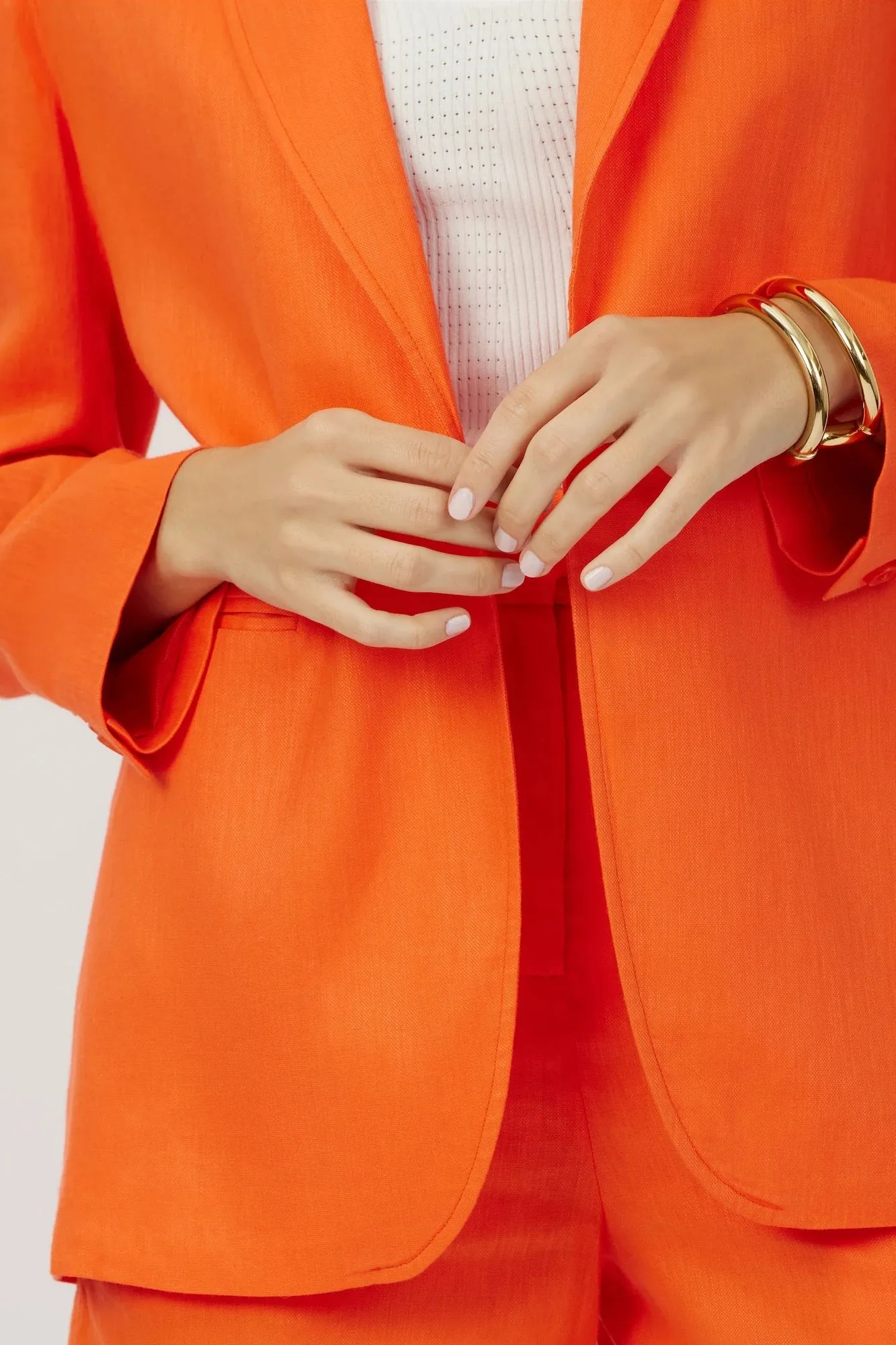 The Riley - Orange Crush Summer Linen Stretch Blazer