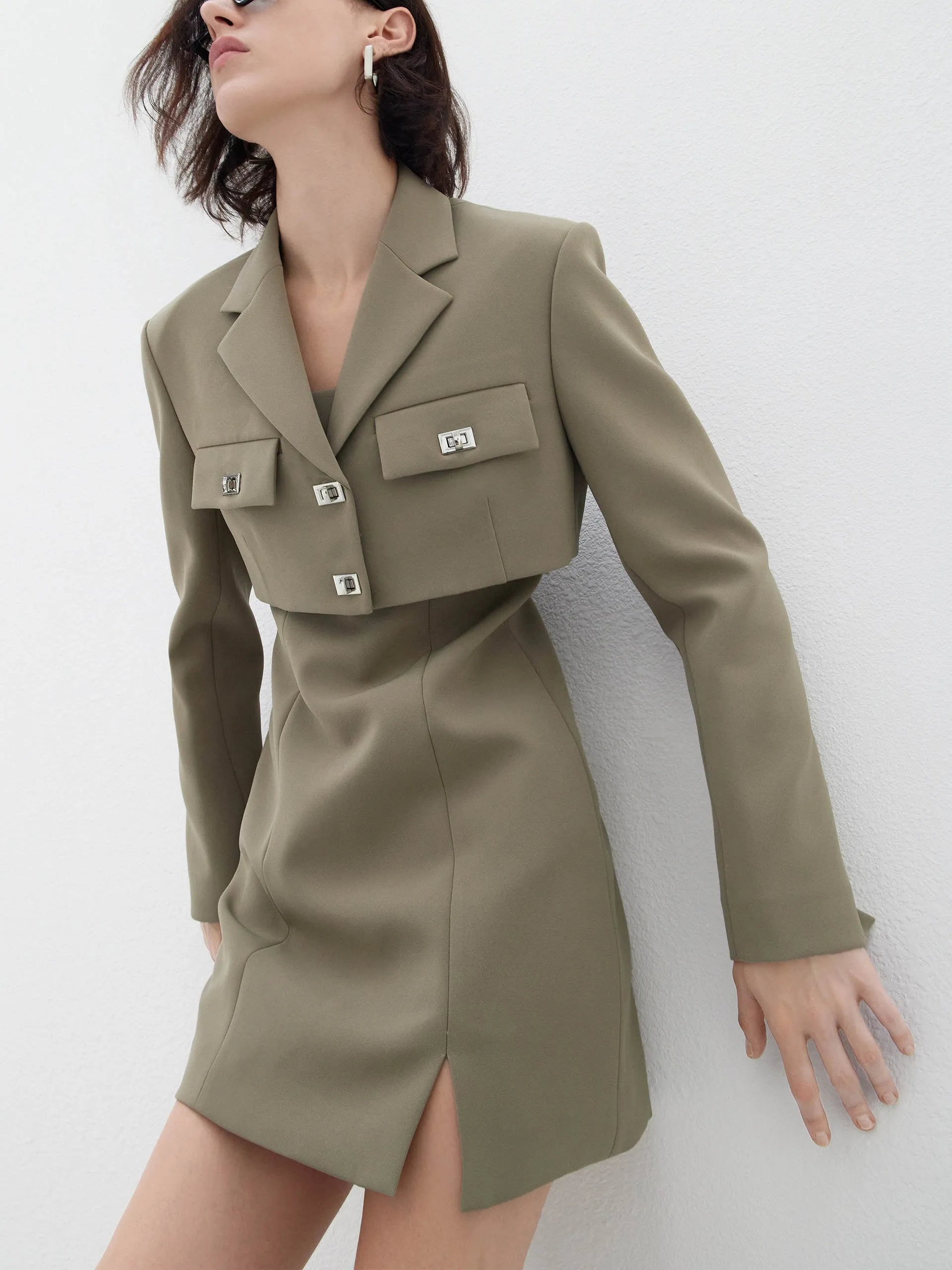 Two-Piece Slim Fit Blazer Dress