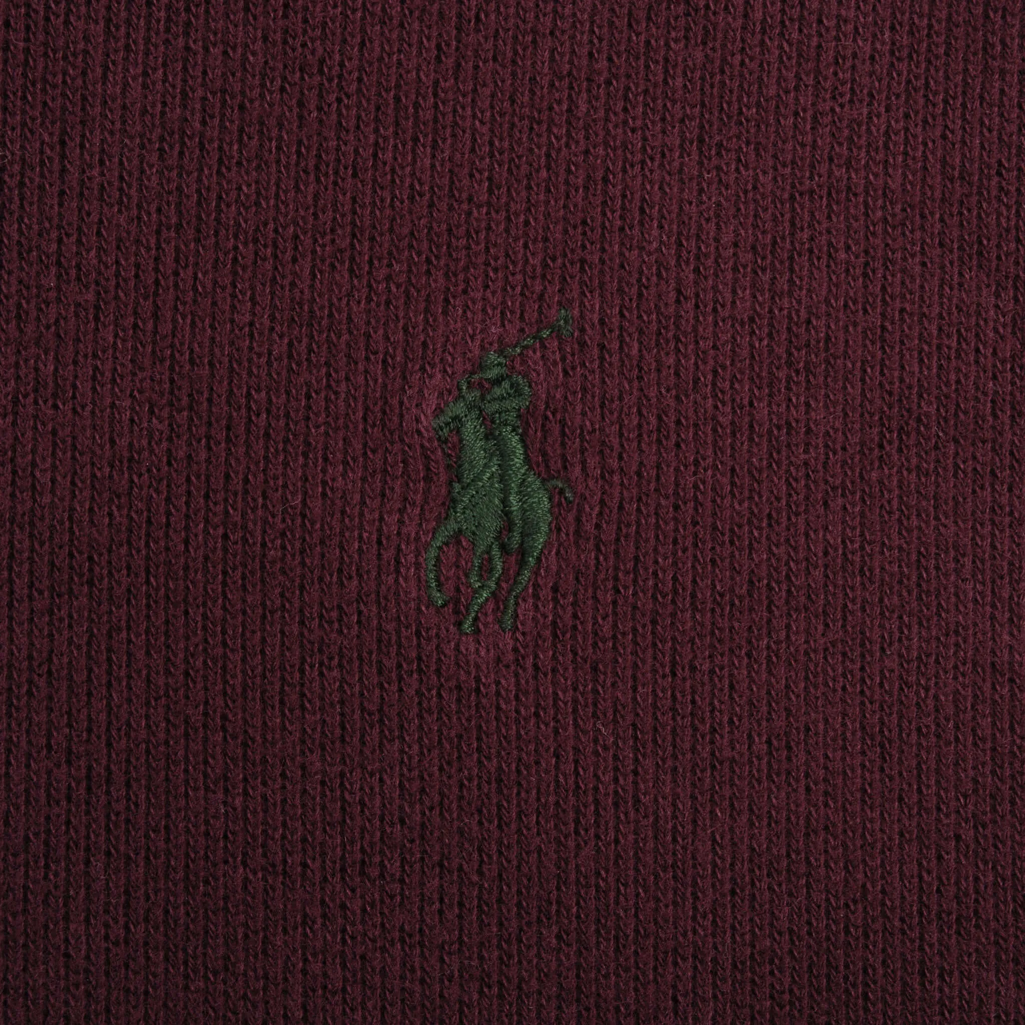 VINTAGE POLO RALPH LAUREN BURGUNDY QUARTER 1/4 ZIP SWEATER 1990S SIZE LARGE