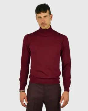 VISCONTI W23R WINE WOOL ROLL NECK / POLO NECK