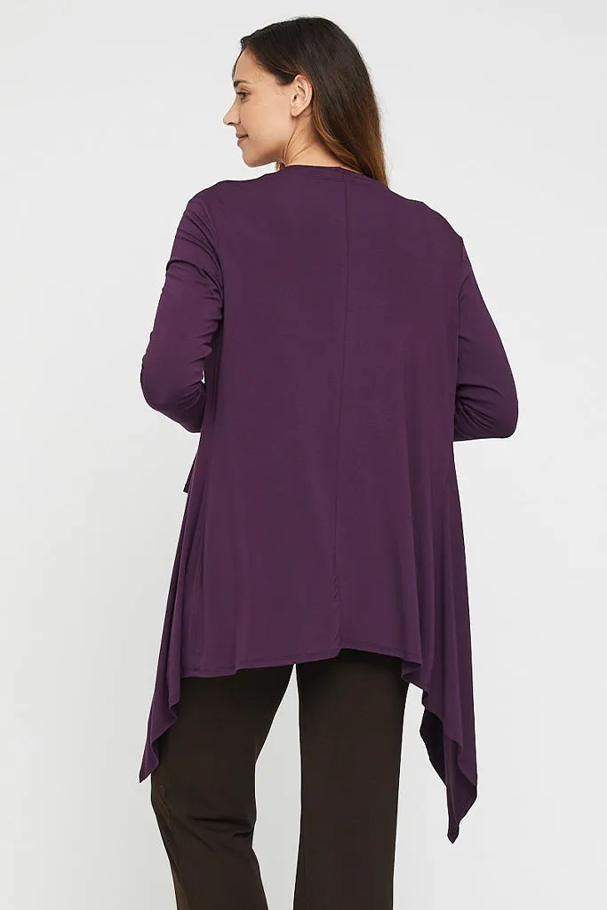 Waterfall Maternity Cardigan - Plum