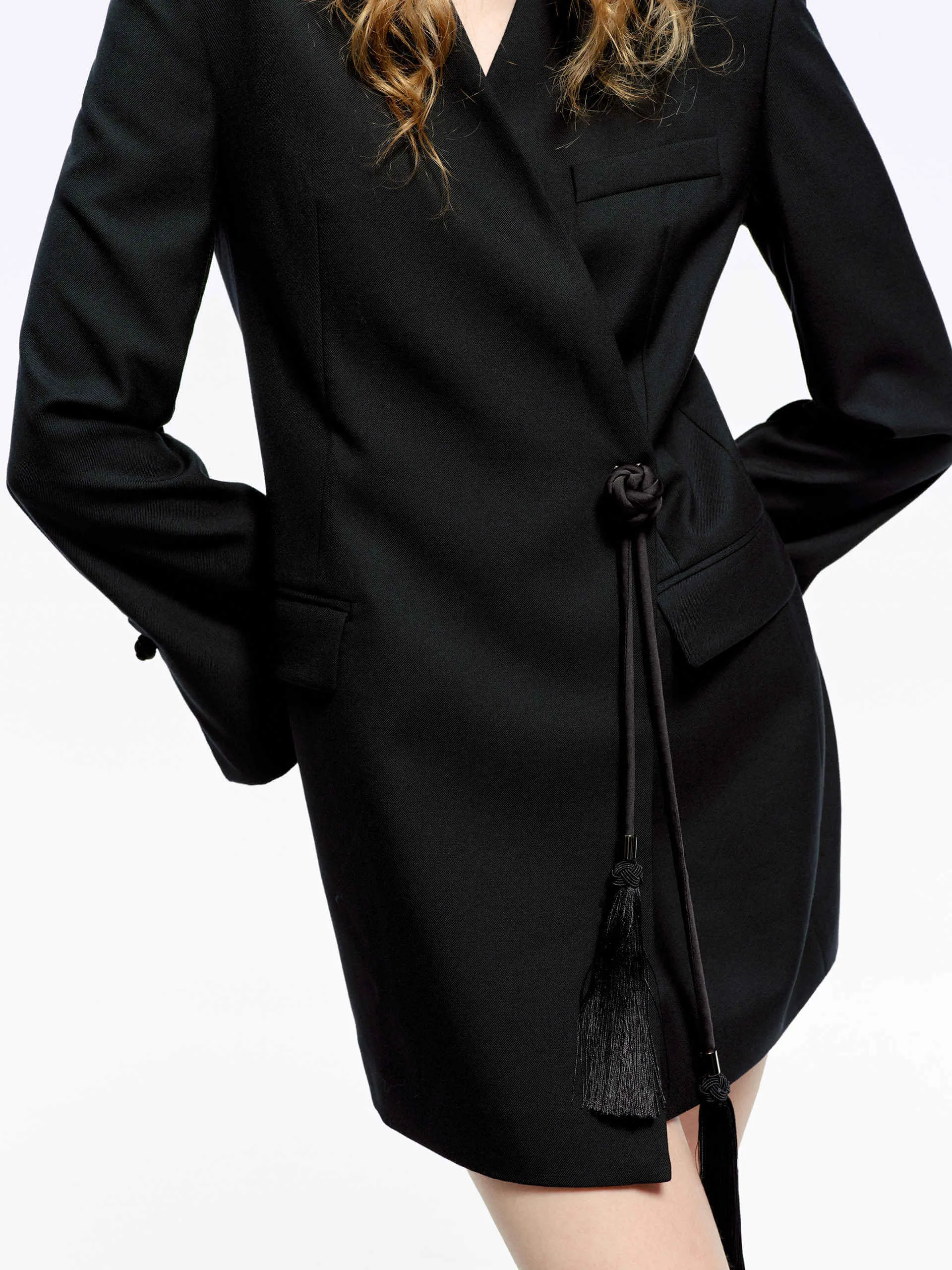 Wool Blend Wrap Dress